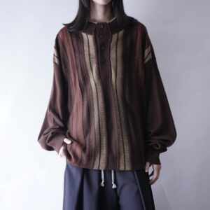 oversized 3X half button high neck knit