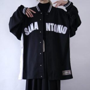oversized 2XL front & back desing snap button track jacket