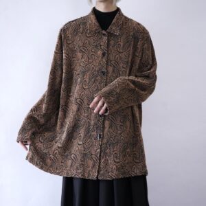 oversized luxury paisley pattern like velours shirt
