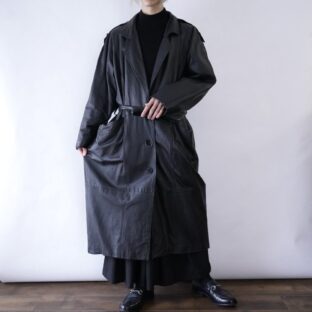 oversized 3X leather trench design coat