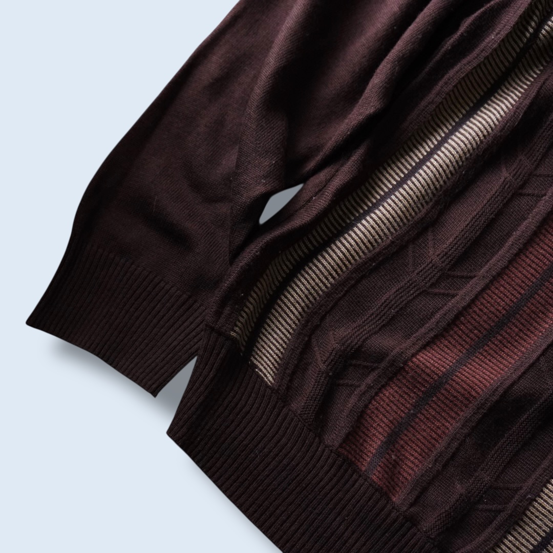 oversized 3X half button high neck knit