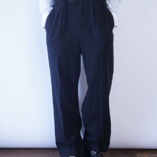 vintage wide silhouette side line tuxedo slacks (with suspender)