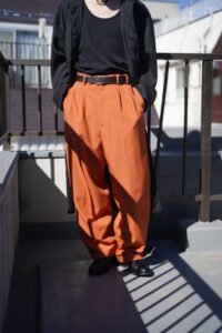 good orange color wide slacks
