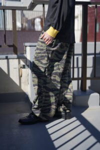 tiger camouflage balloon wide cargo over pants