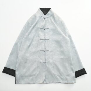 black × light gray reversible China shirt jacket
