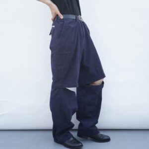 wide silhouette × convertible gimmick pants