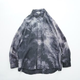 【tsukigasa original remake】black overdye monotone silk shirt