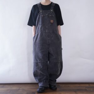 【Carhartt】oversized fade black color real work “BORO” overalls