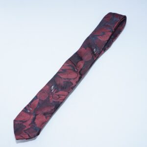 mode glossy flower narrow tie