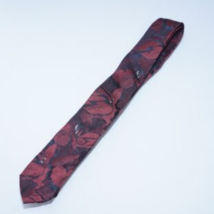mode glossy flower narrow tie