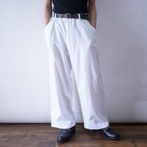 ecko all white linen mix baggy wide pants