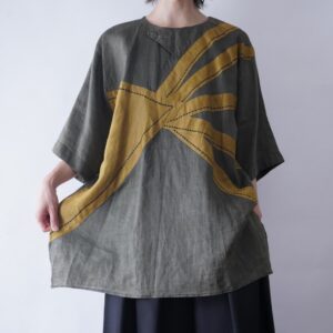 oversized like linen fabric design cut&sewn