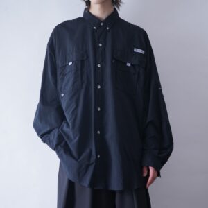 【Columbia】oversized XXL black PFG multi gimmick shirt