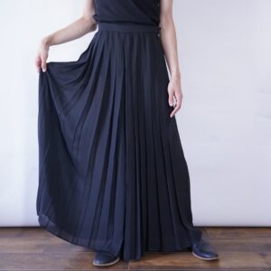 super wide silhouette pleats design see-through hakama pants