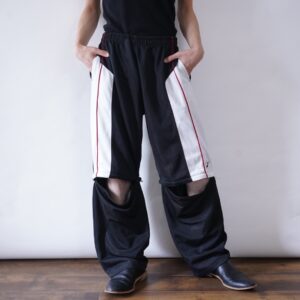 detachable design wide track pants