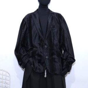 glossy boa tailored jacket