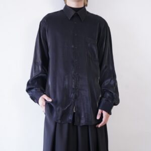 glossy black drape terotero shirt