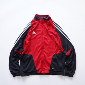 【adidas】black × red mesh switching track jacket