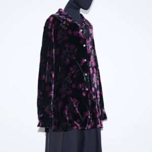 glossy velours flower pattern shirt