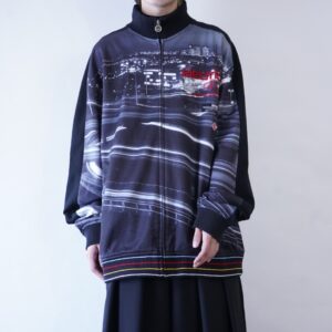 oversized night view graphic track jacket