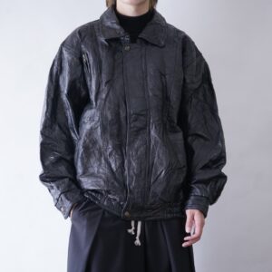 oversized tsugihagi leather jacket