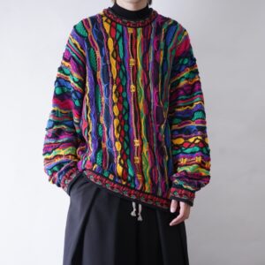 【COOGI】psychedelic multi color 3D knit