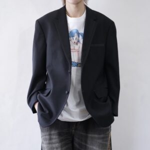 【Calvin Klein】glossy satin piping tuxedo tailored jacket