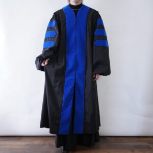 oversized black × blue choir maxi long coat