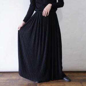 【Calvin Klein】mode black maxi long pleats skirt