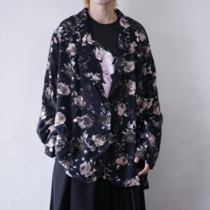 oversized flower graphic easy tailored jacket