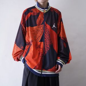 【JORDAN】oversized rare full graphic pattern track jacket