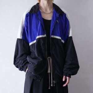 【puma】blue × black & silver line cyber neo nylon jacket
