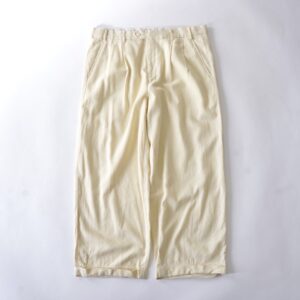 oversized creamy color drape linen fabric wide slacks