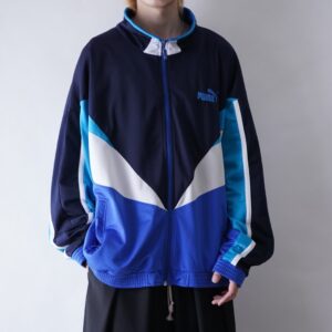 【puma】oversized beautiful blue switching track jacket