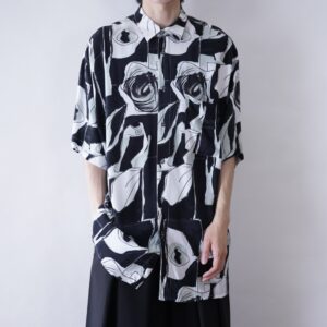 oversized drape fabric geometric pattern shirt
