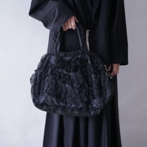 black lace design bag