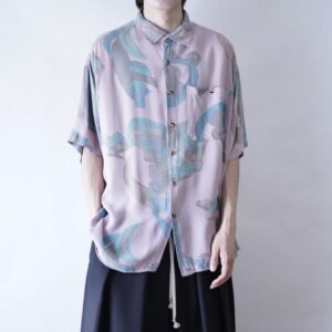 oversized dusty pink pattern drape terotero shirt