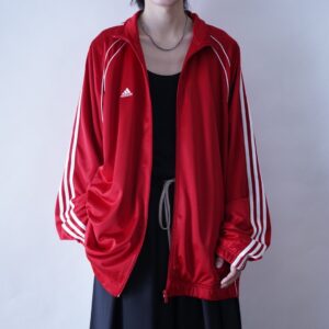 【adidas】oversized glossy red track jacket
