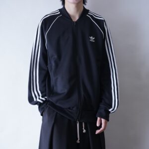 【adidas】black × white double zip track jacket