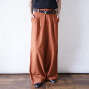 terracotta color wide slacks