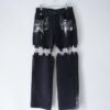 "銀箔ANARCHY" metallic silver foil detachable black denim pants