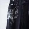 "銀箔ANARCHY" metallic silver foil detachable black denim pants