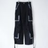"ANARCHY" crush BORO long rope design techno pants