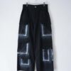 "ANARCHY" white spray "BORO" custom multi pocket tech pants