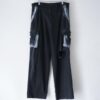 "ANARCHY" white spray crush BORO cargo pants