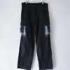 "ANARCHY" white spray crush BORO cargo pants