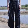 "ANARCHY" white spray crush BORO cargo pants