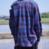 "BORO" purple check hard crush BORO shirt