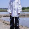 "PAINT" RalphLauren green × yellow green × navy paint shirt