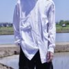 "PAINT" blue × silver paint terotero shirt